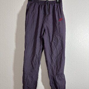 Nike Womens Vintage Styled Windbreaker Nylon Pants Purple/Red Size Medium
